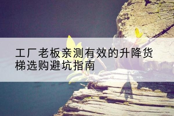 翁牛特旗升降货梯怎么选-工厂老板亲测有效的升降货梯选购避坑指南